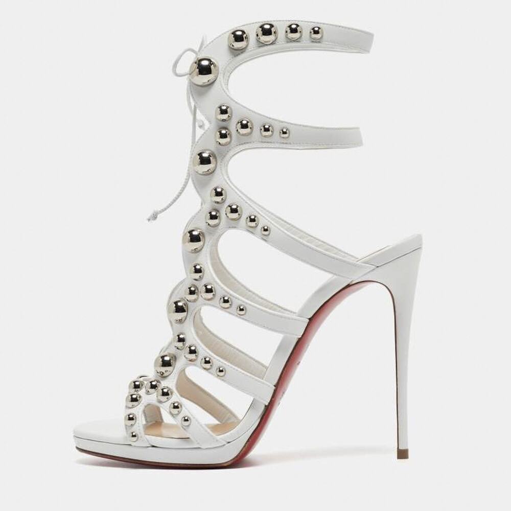Christian Louboutin NIB Amazoubille 120 Studded Gladiator Heels Sandals Size 39